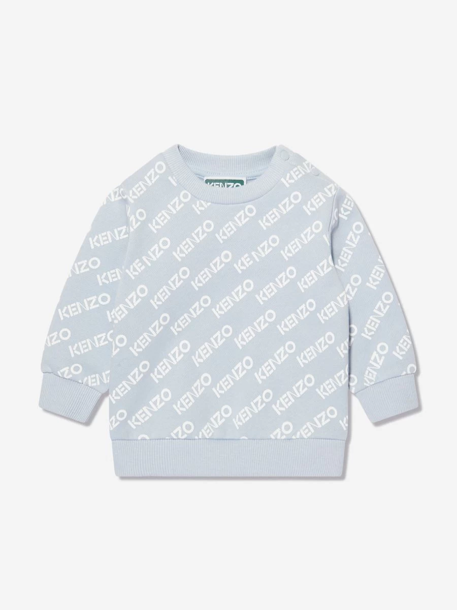 KENZO KIDS Baby Boys Blue Logo Sweatshirt | Casual Cotton Pullover for Infants