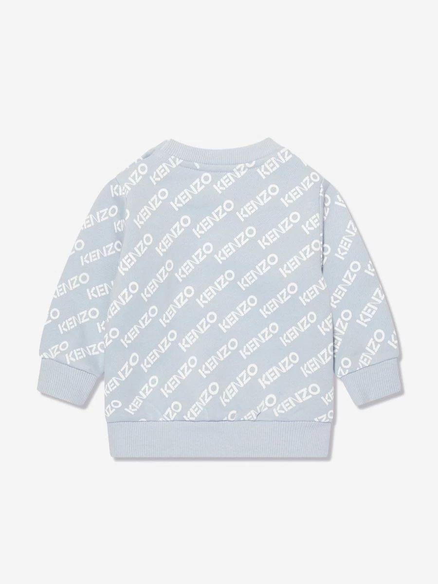 KENZO KIDS Baby Boys Blue Logo Sweatshirt | Casual Cotton Pullover for Infants