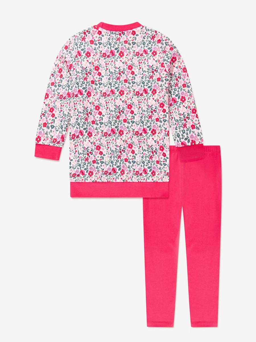 Guess Girls Red Floral Print Leggings Set - Trendy Kids Outfit
