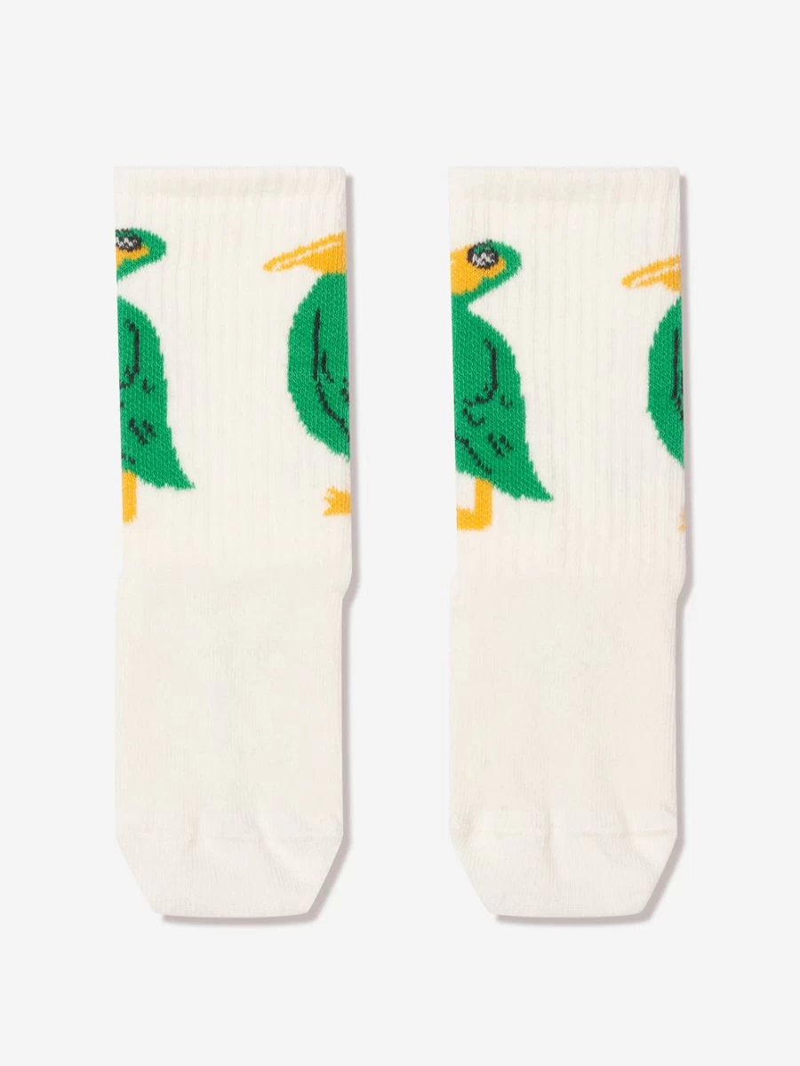 Mini Rodini Boys' White Anti-Slip Pelican Socks for Kids