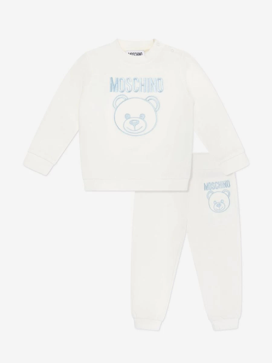 Moschino Kids Ivory Baby Teddy Bear Logo Tracksuit for Infants