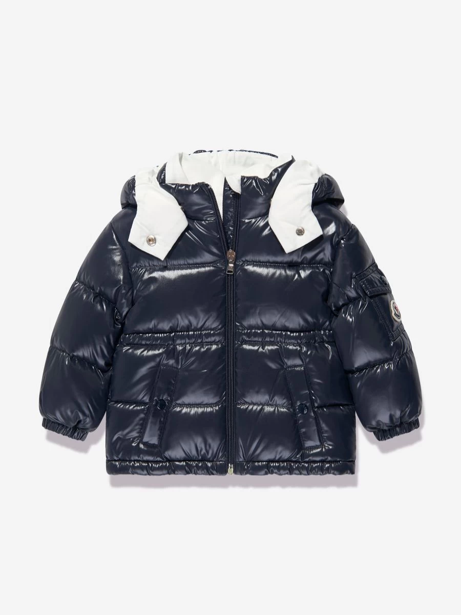 Moncler Enfant Baby Girls Navy Down Padded Jacket - Warm Winter Maire Coat for Infants