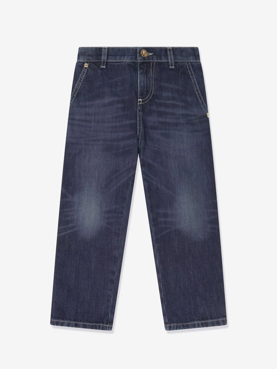 Versace Boys Blue Slim Fit Jeans for Kids - Stylish & Comfortable Denim Pants