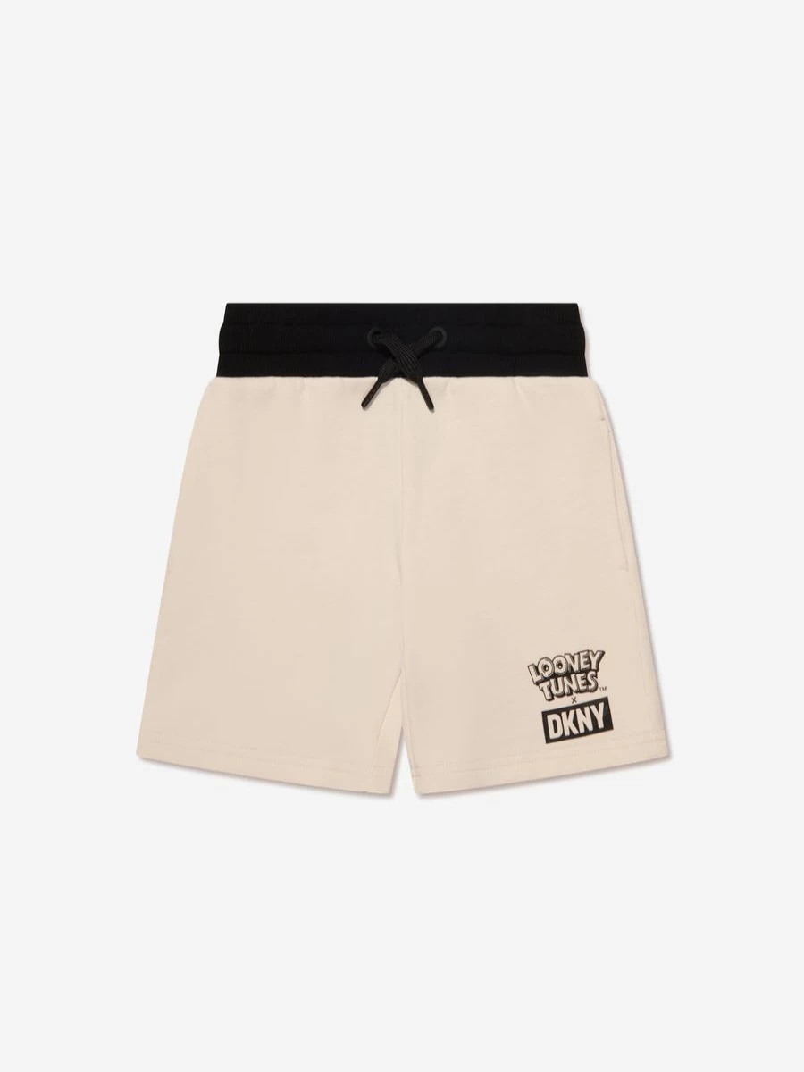 DKNY Boys' Looney Tunes Daffy Duck Graphic White Shorts