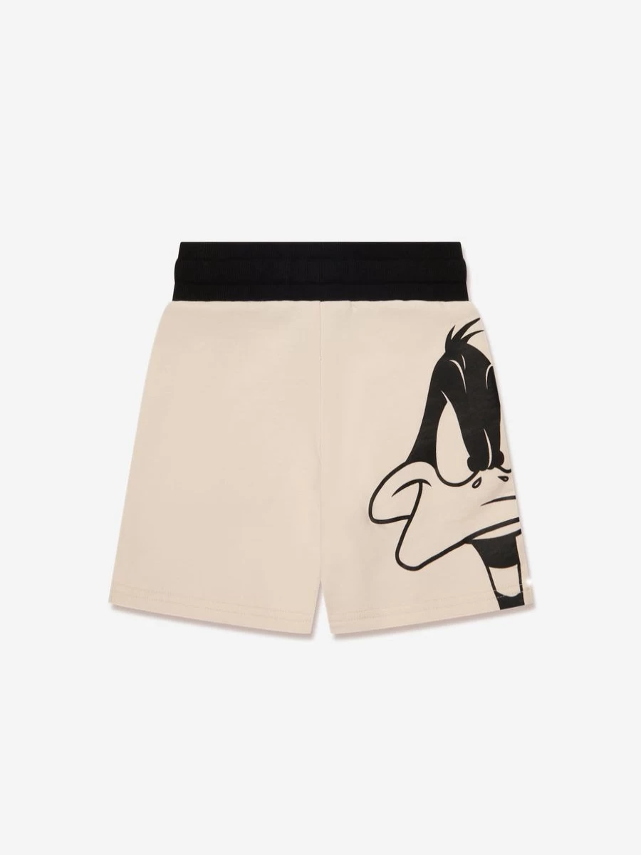 DKNY Boys' Looney Tunes Daffy Duck Graphic White Shorts