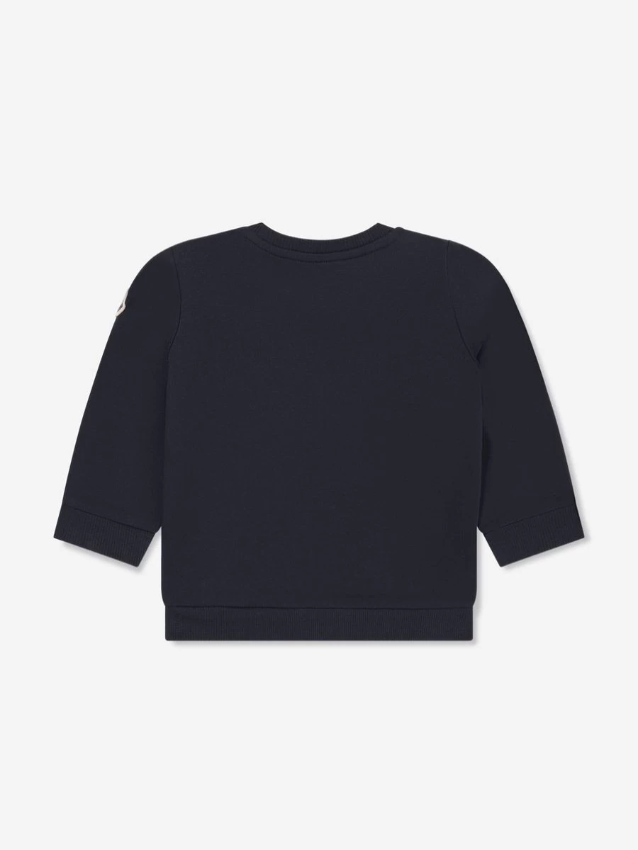 Moncler Enfant Baby Boys Navy Logo Sweatshirt - Premium Cotton Hoodie for Infants