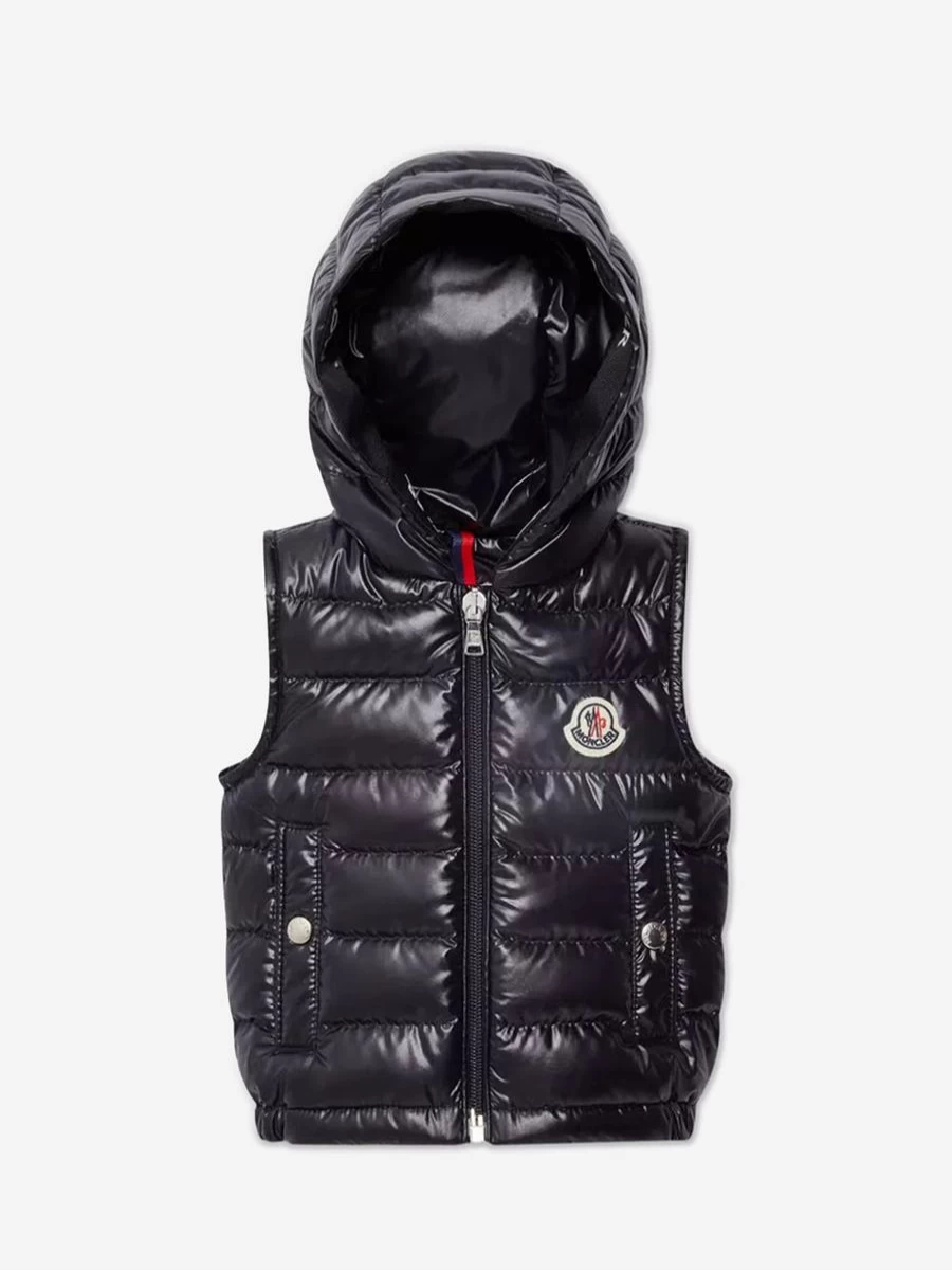 Moncler Enfant Baby Boys Navy Down Padded Gilet - Warm Winter Vest for Infants