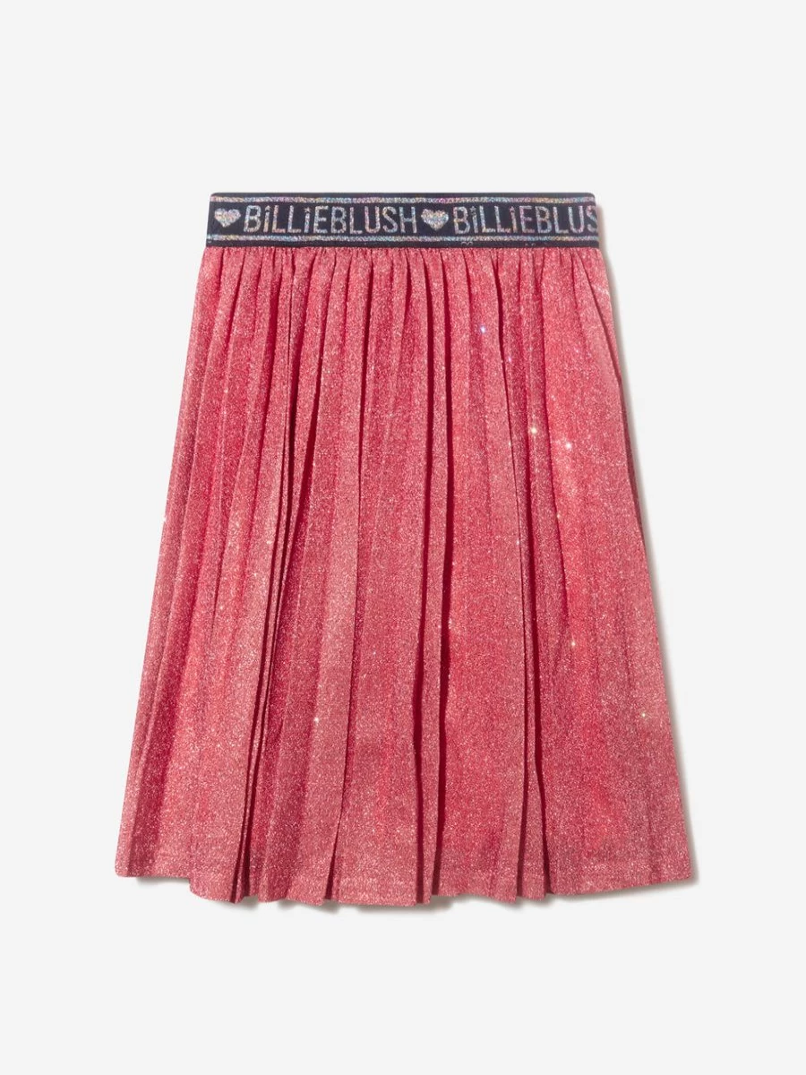 Billieblush Girls Metallic Pleated Skirt - Shiny High Waist Party Skirt for Teens