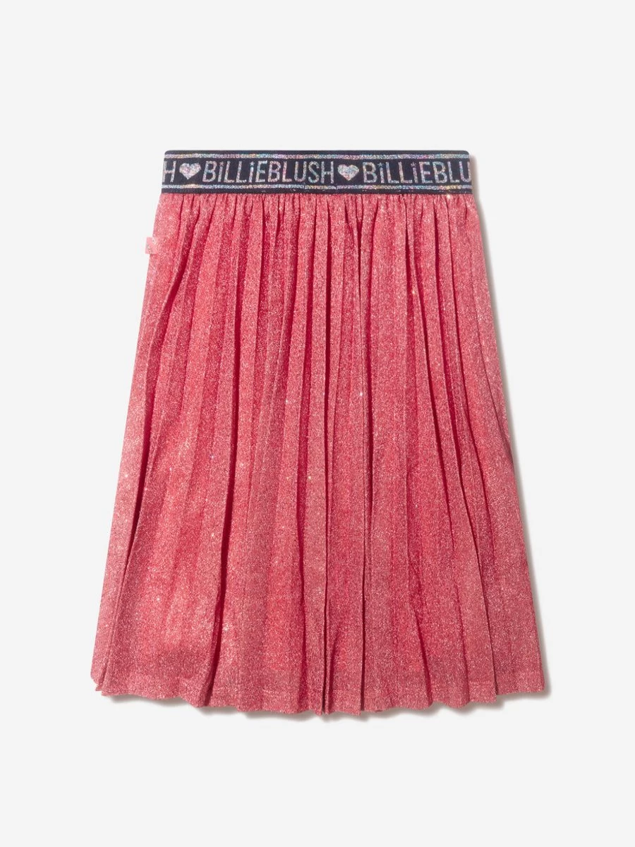 Billieblush Girls Metallic Pleated Skirt - Shiny High Waist Party Skirt for Teens