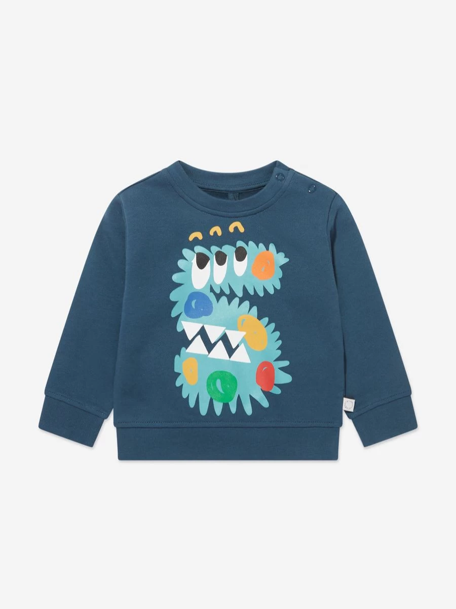 Stella McCartney Kids Baby Boys Navy Monster Logo Sweatshirt - Cute & Comfortable Pullover