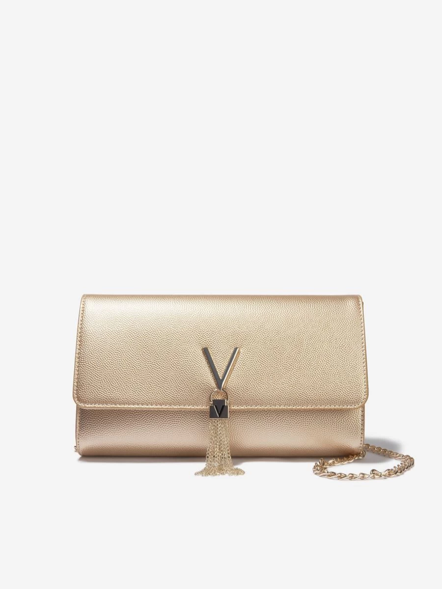 Valentino Girls Divina Gold Pochette Bag Luxury Crossbody Clutch