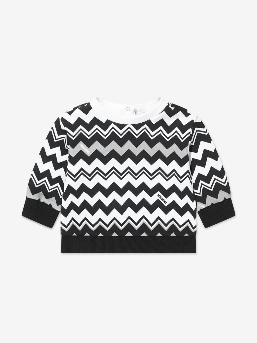 Missoni Baby Boys Black Zigzag Pattern Sweatshirt