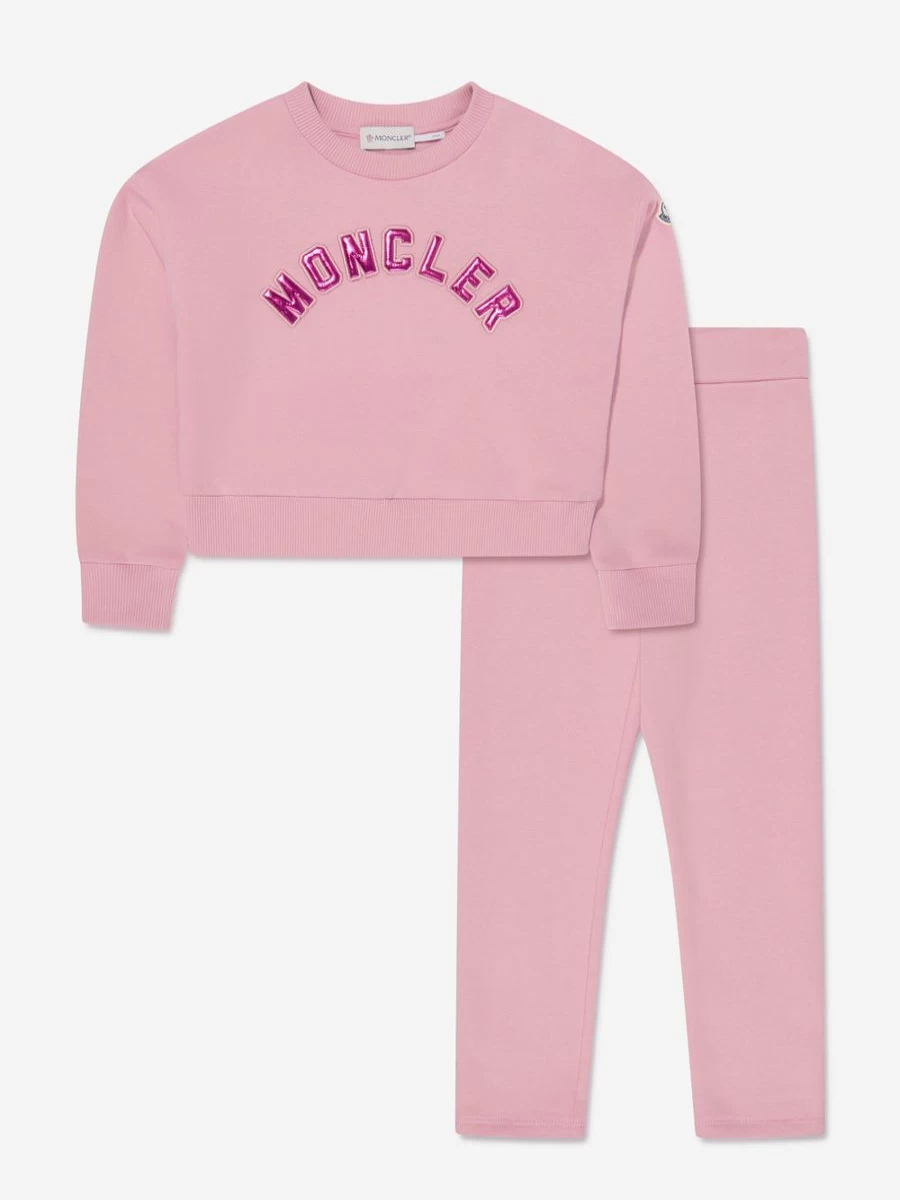 Moncler Enfant Girls Pink Sweatshirt & Leggings Outfit Set