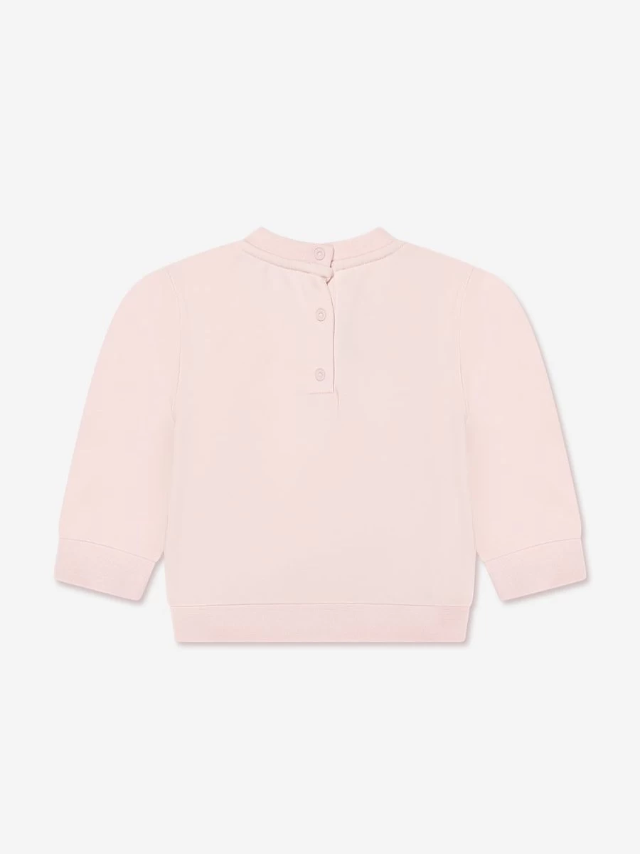 Fendi Kids Baby Girls Pink Logo Sweatshirt | Soft Cotton Hoodie for Infants
