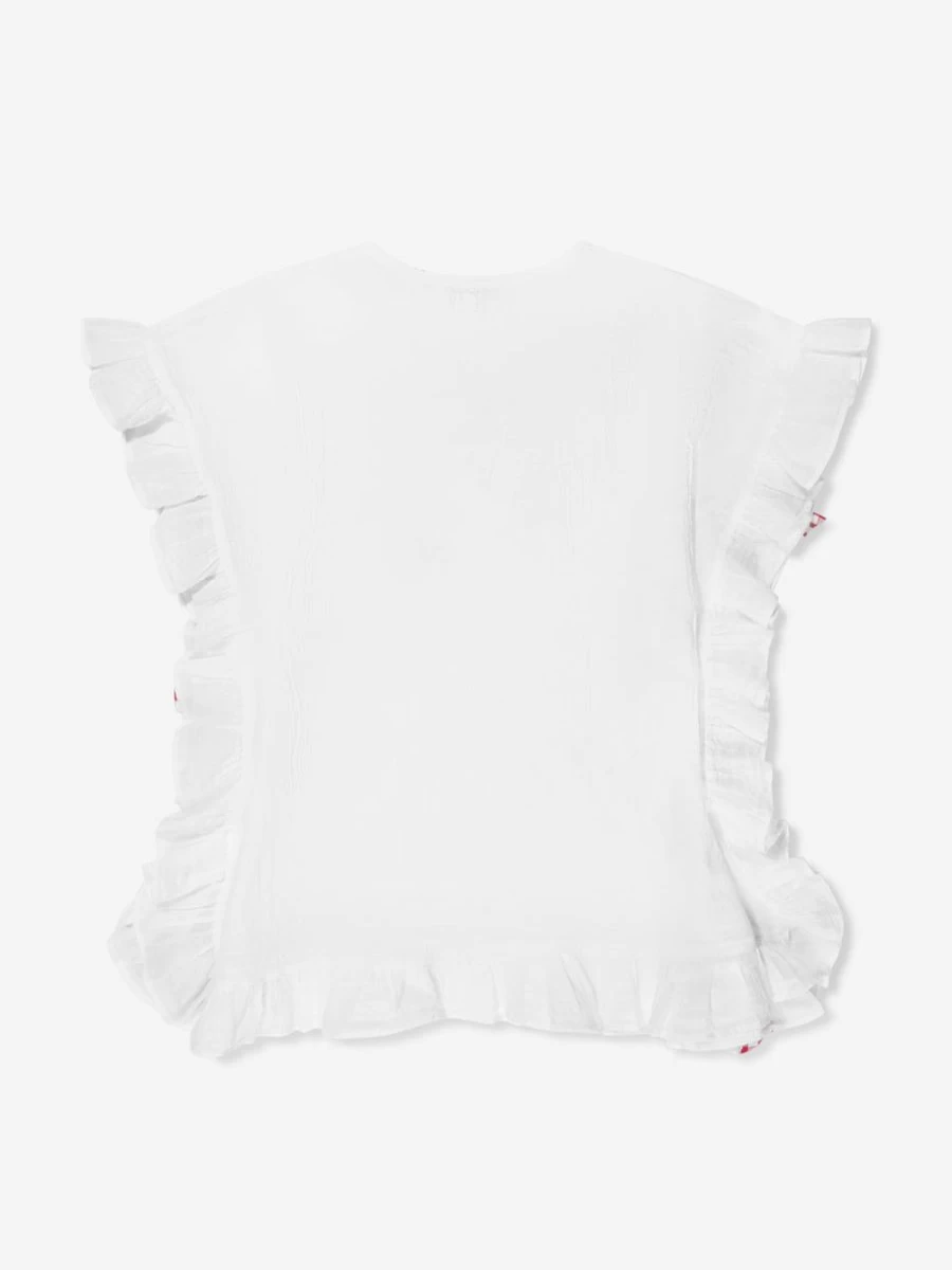 "Selini Action Teen Girls' White Poppies & Bows Kaftan Dress"