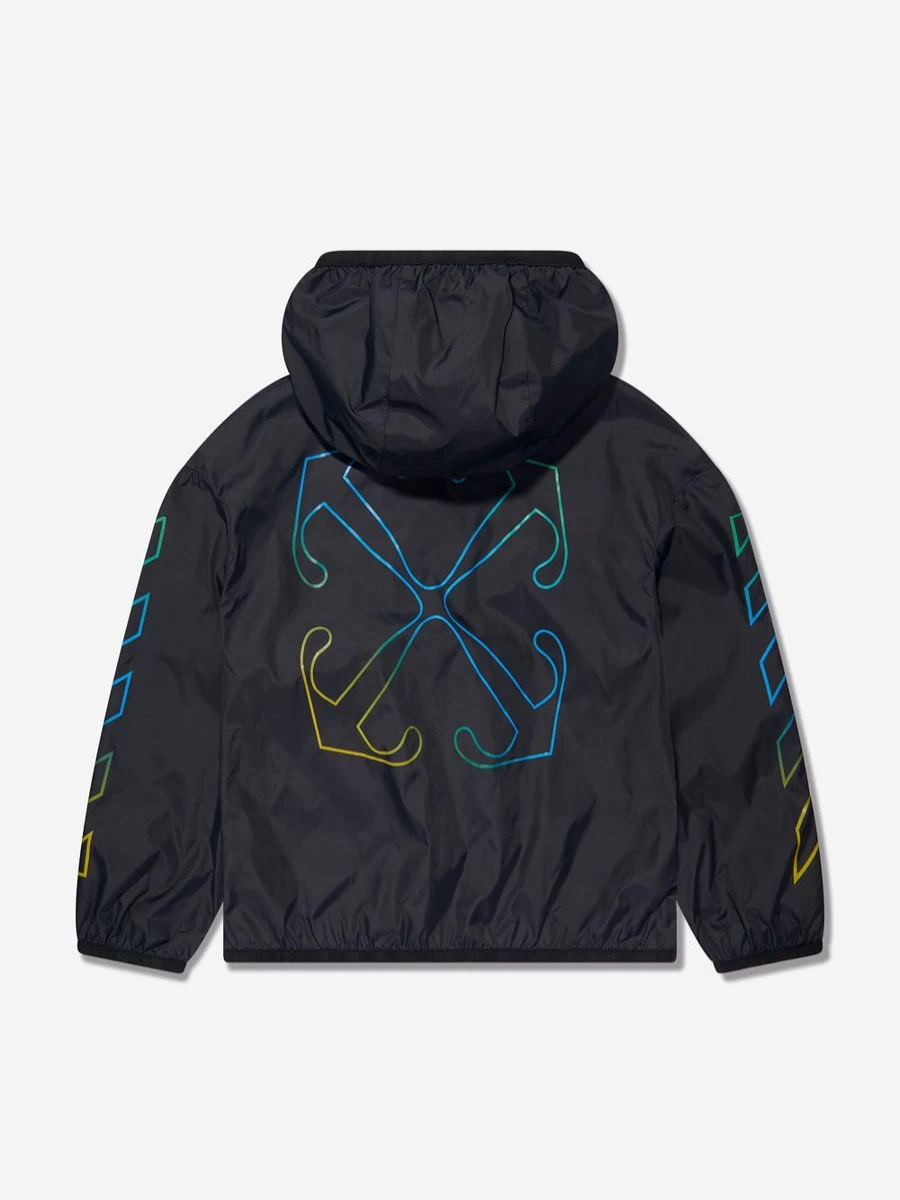 Off-White Boys' Black Rainbow Arrow Print Windbreaker Jacket for Kids