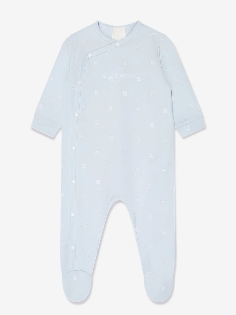 Givenchy Baby Boys 4G Logo Blue Babygrow Romper