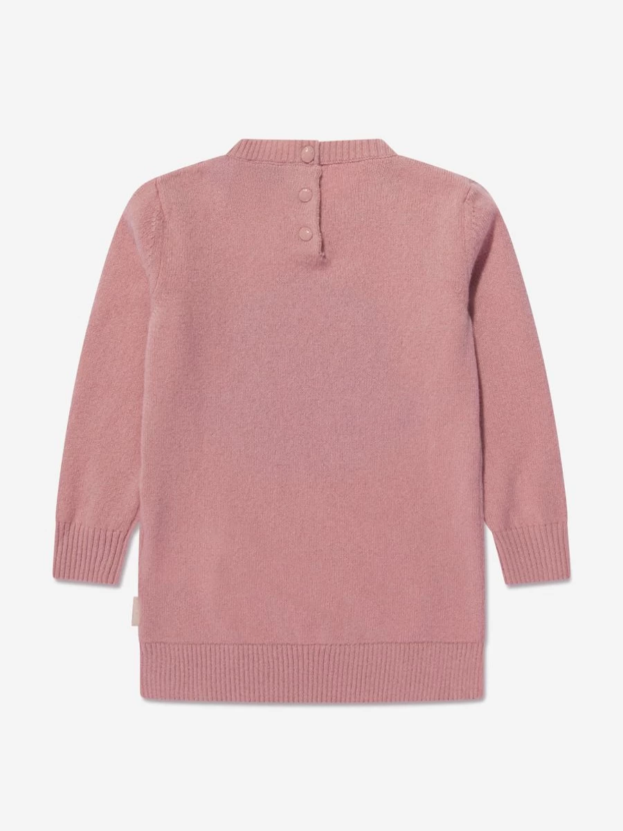 Moncler Enfant Baby Girls Pink Knitted Logo Dress