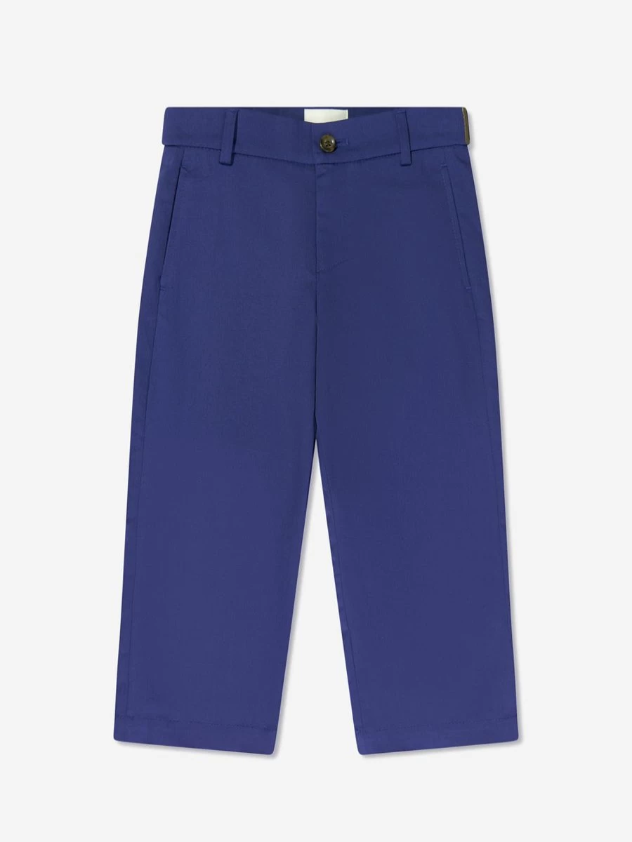 Fendi Kids Boys Navy Gabardine Stretch Trousers | Comfortable Stylish Pants for Boys