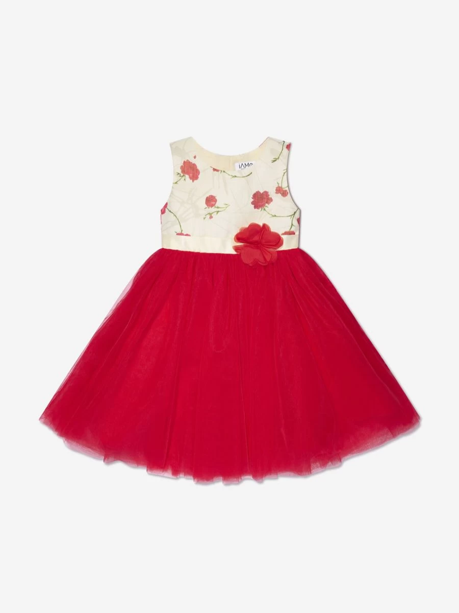 iAMe Girls Red A-Line Tulle Party Dress - Childsplay Formal Wear