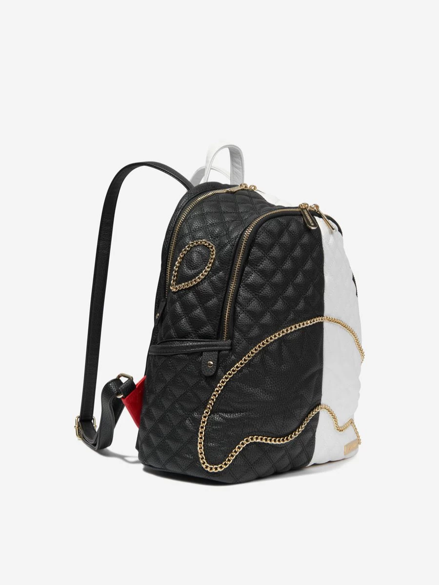 Sprayground Boys Shark Savage Split Quilt Backpack - Black Cool School Bag for Kids