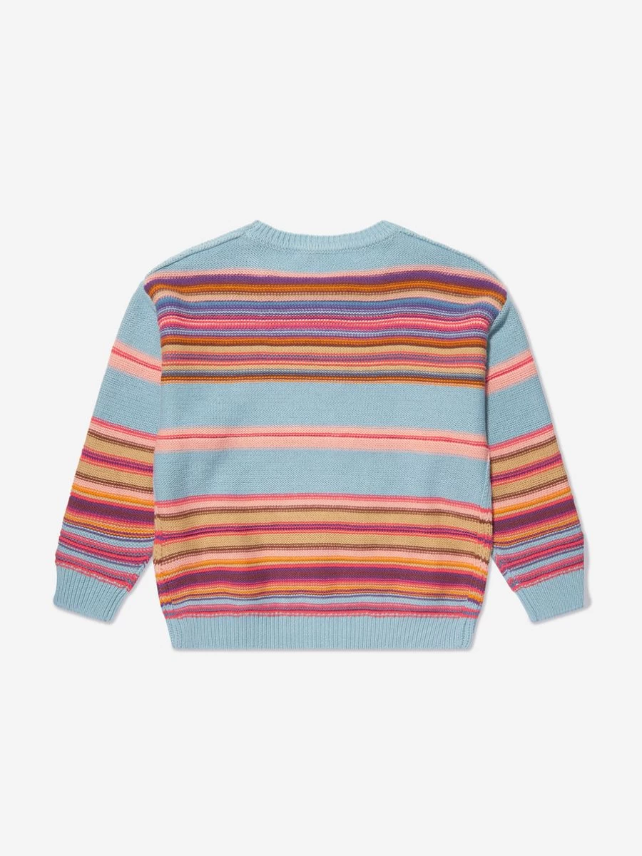 Acne Studios Girls Blue Striped Knit Jumper for Kids
