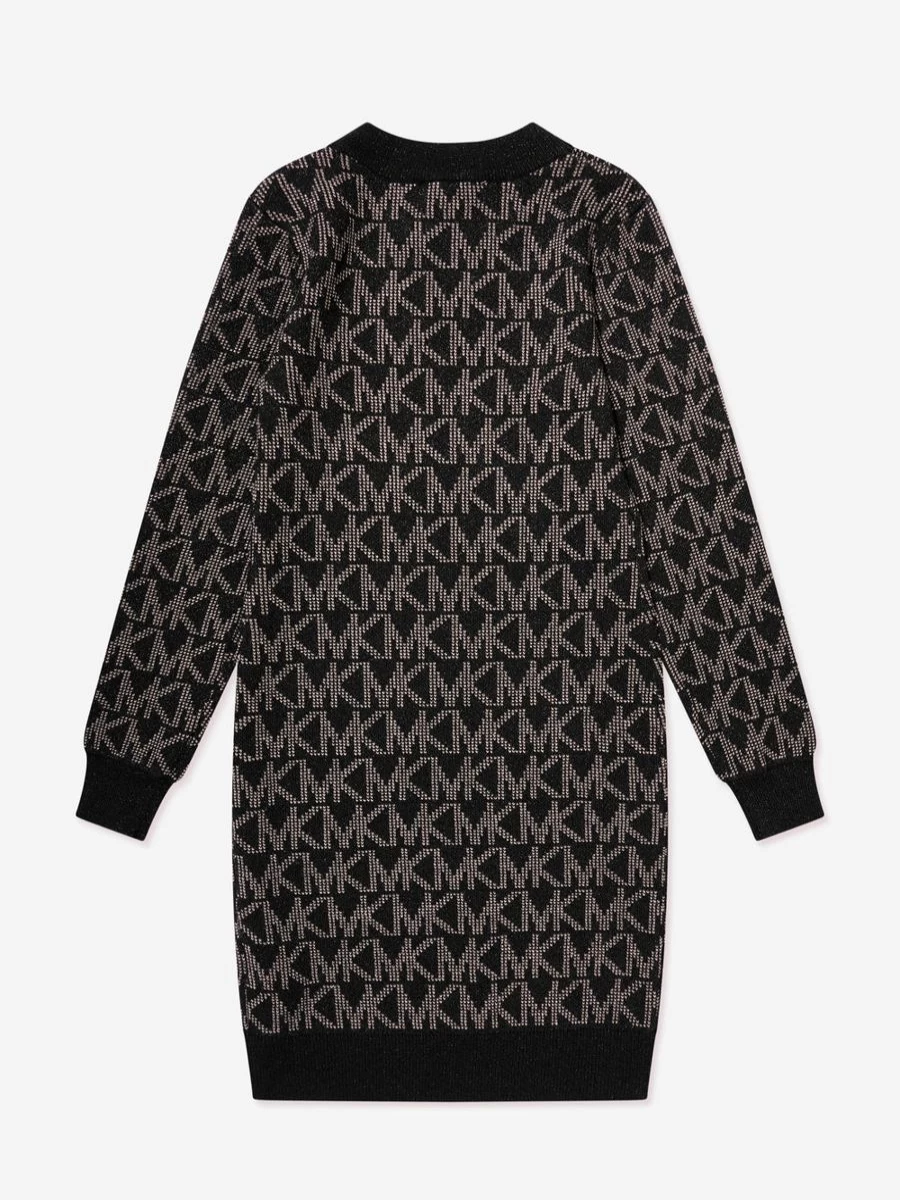 Michael Kors Teen Girls Black Knitted Logo Dress