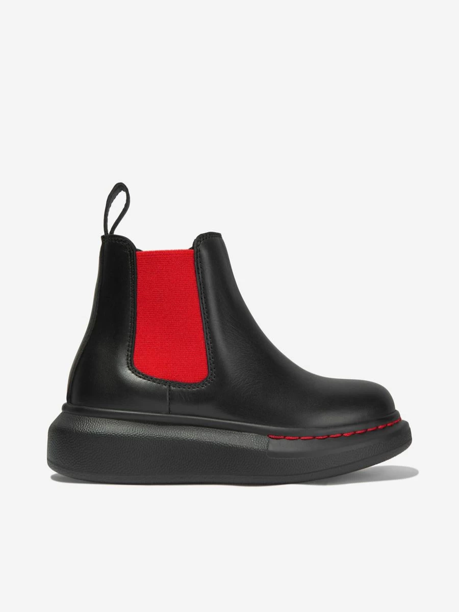 Alexander McQueen Boys Leather Chunky Sole Chelsea Boots | Kids Fashion Footwear
