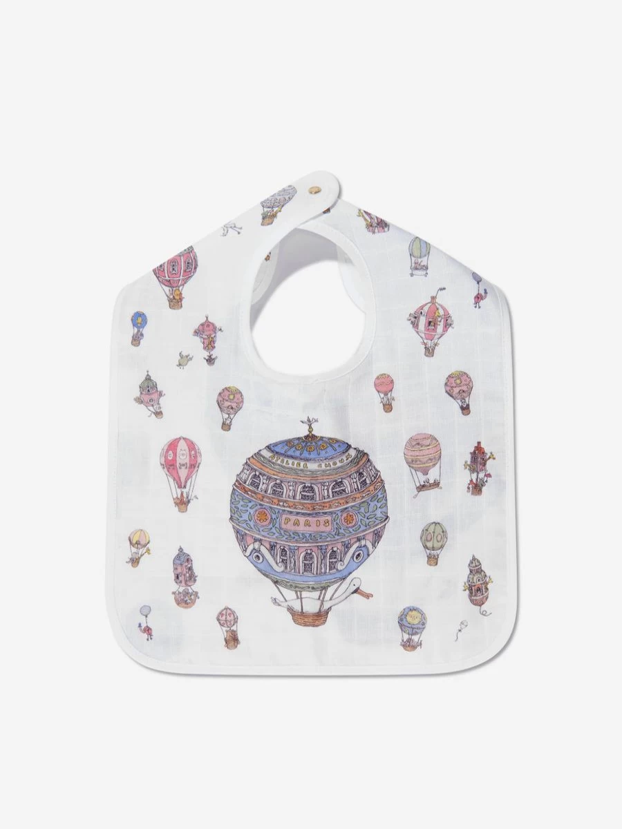 Atelier Choux Baby Bib - Premium Hot Air Balloons Design for Infants | Soft & Stylish Feeding Accessory