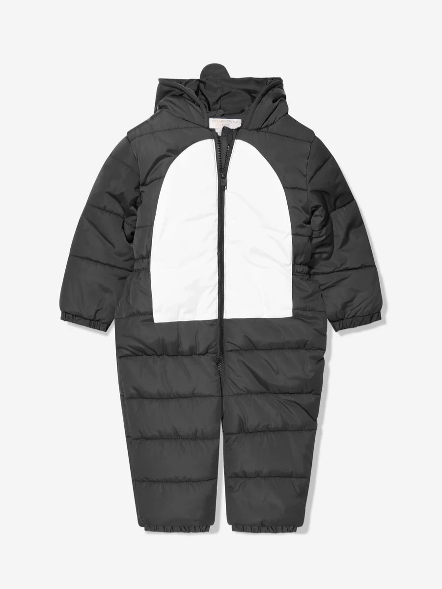Stella McCartney Kids Boys' Black Baby Penguin Snowsuit - Winter Warm Waterproof Outerwear