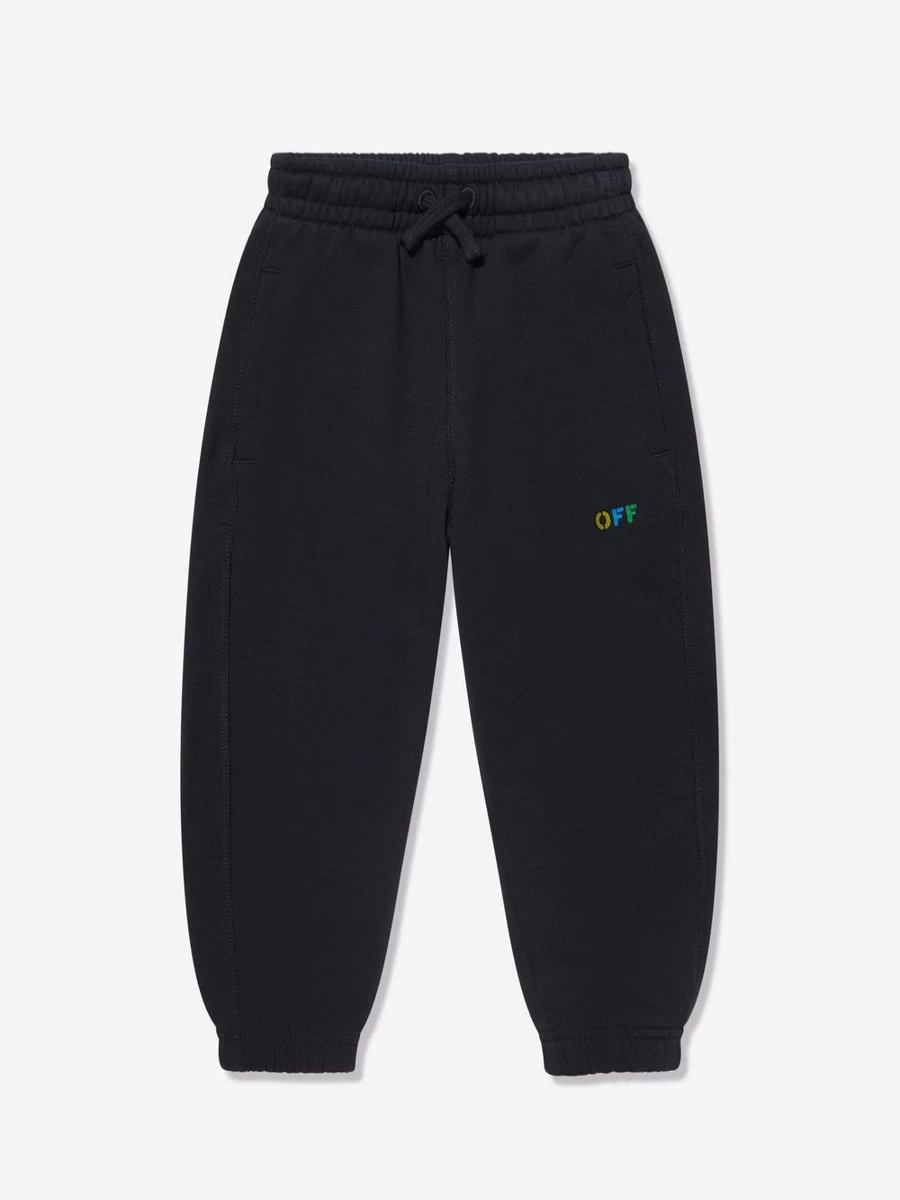 Off-White Boys' Black Rainbow Diagonal Joggers for Kids