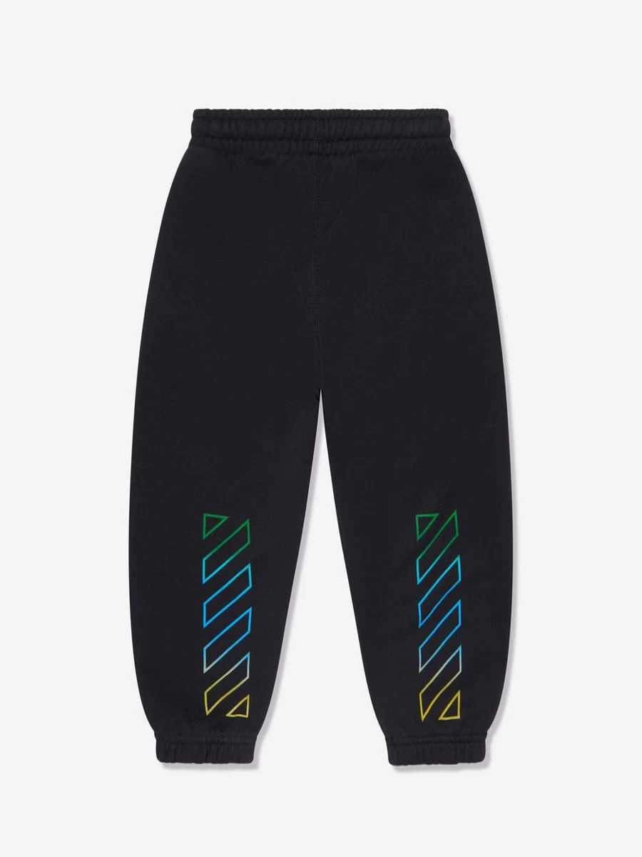 Off-White Boys' Black Rainbow Diagonal Joggers for Kids