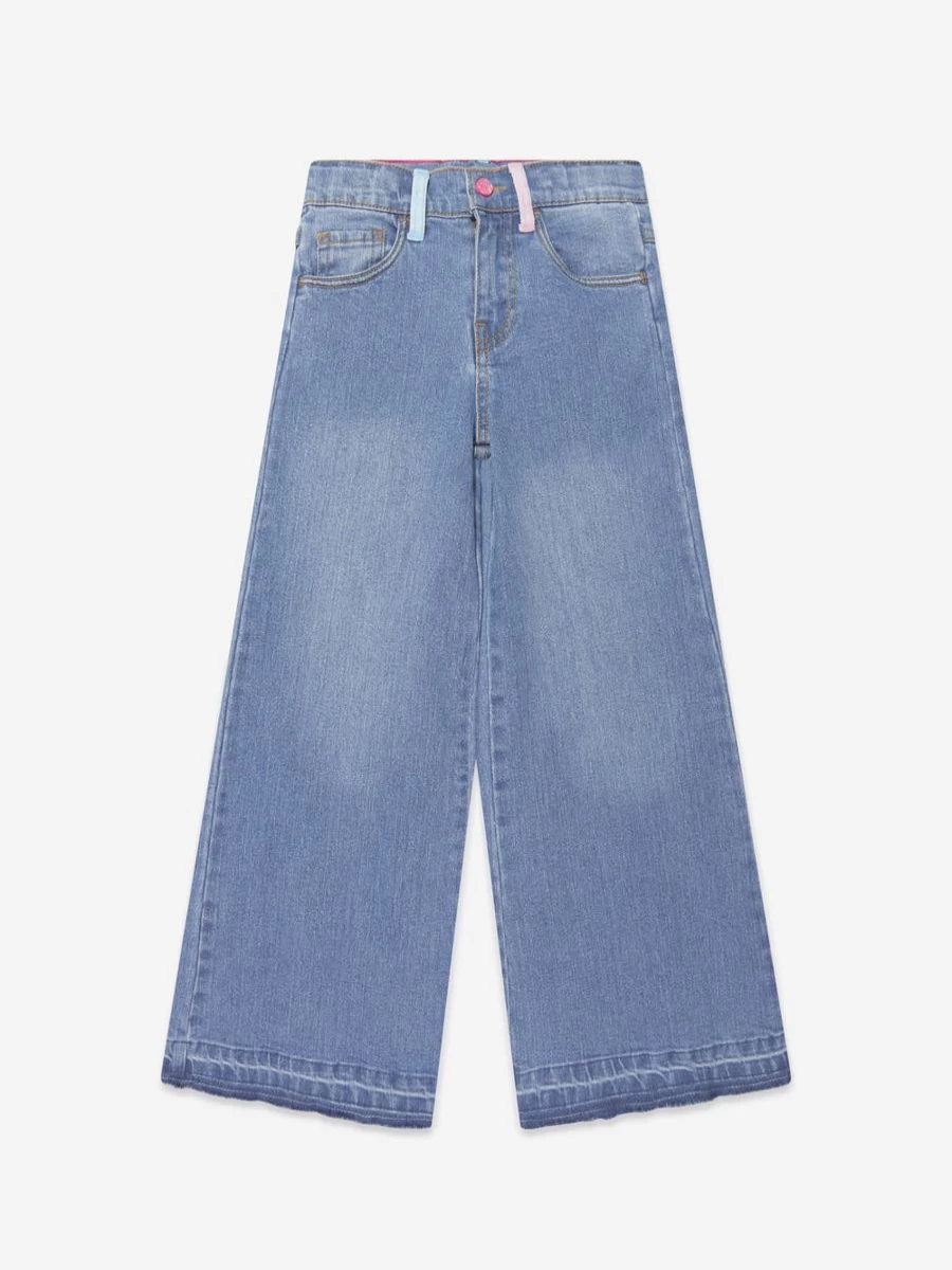 Billieblush Girls Blue Flared Jeans | Trendy High-Waisted Stretch Denim for Kids