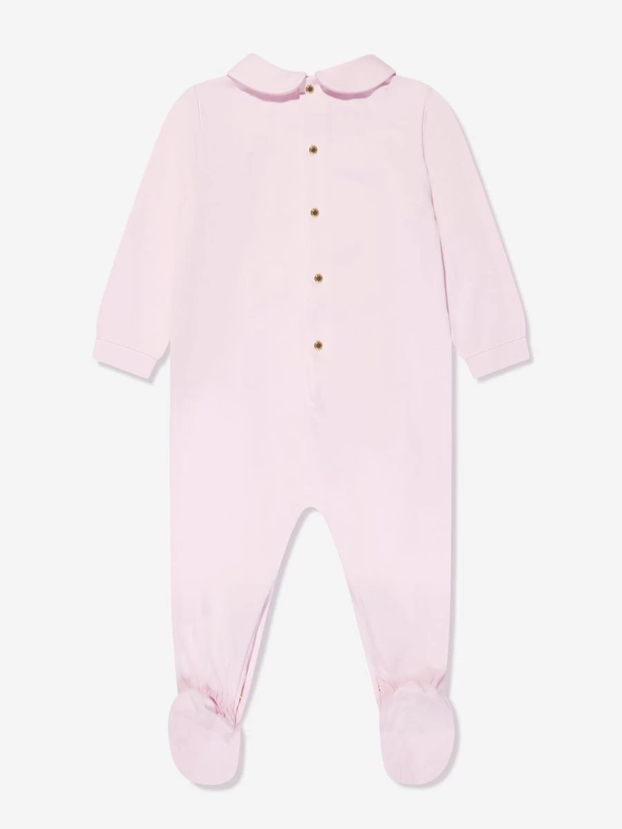 Versace Baby Girls Pink Logo Babygrow - Official Boutique Collection