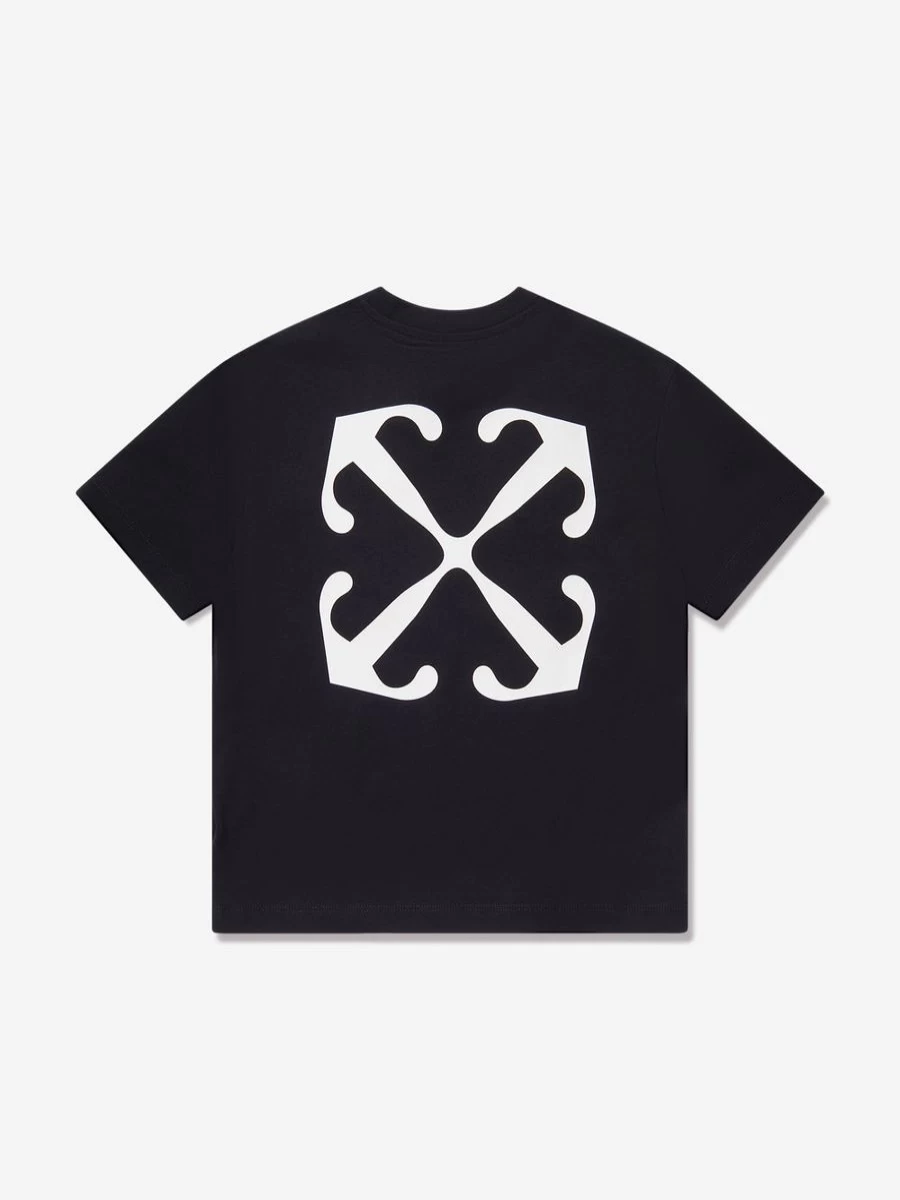 Off-White Boys Black Stamp Graphic T-Shirt