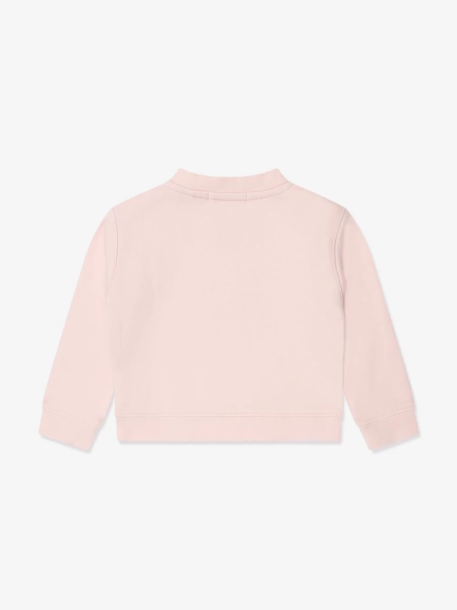 Palm Angels Baby Girls Pink Curved Logo Sweatshirt