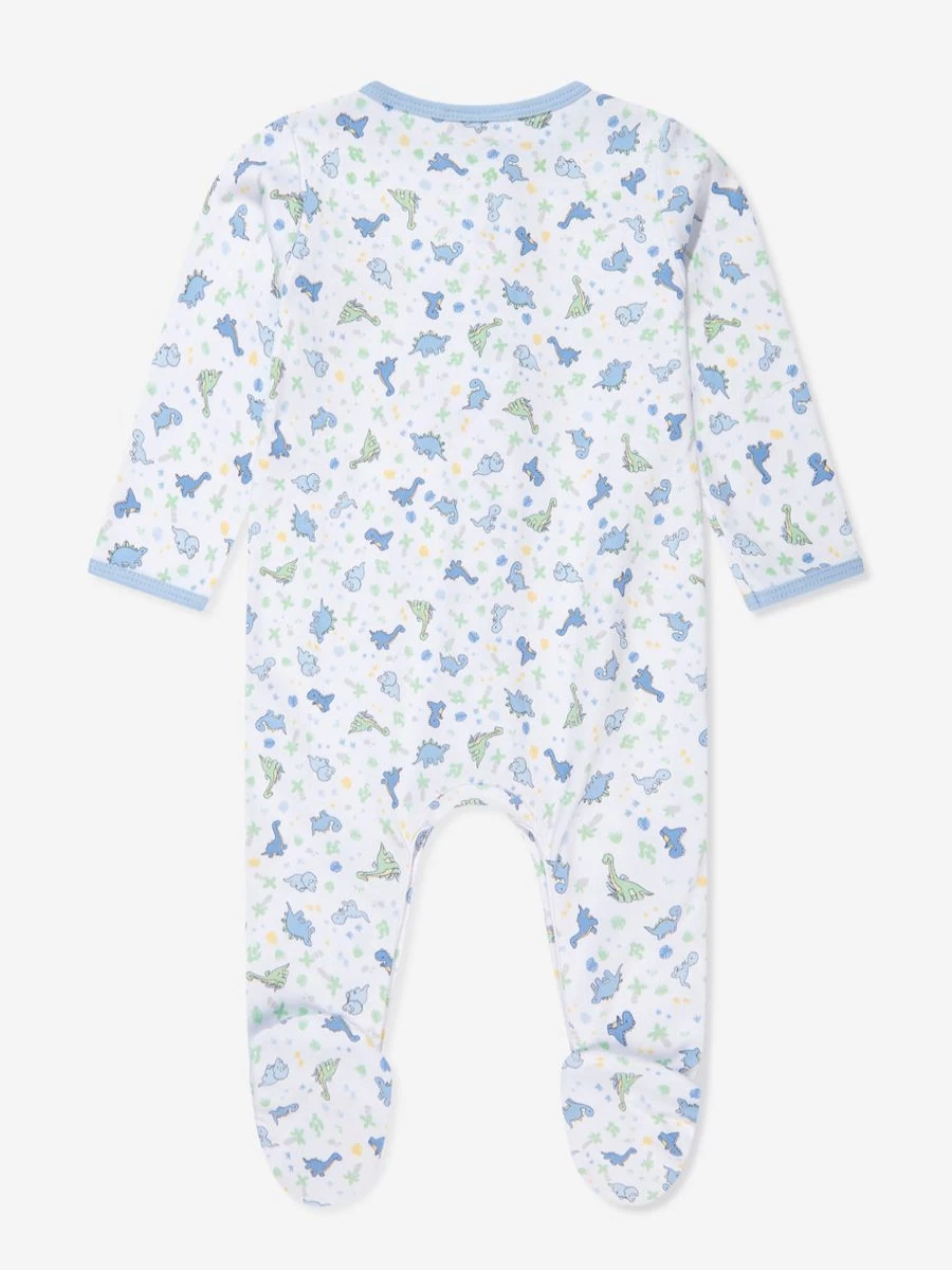 Magnolia Baby Boys Dinoland White Babygrow - Cute Dinosaur Bodysuit for Infants