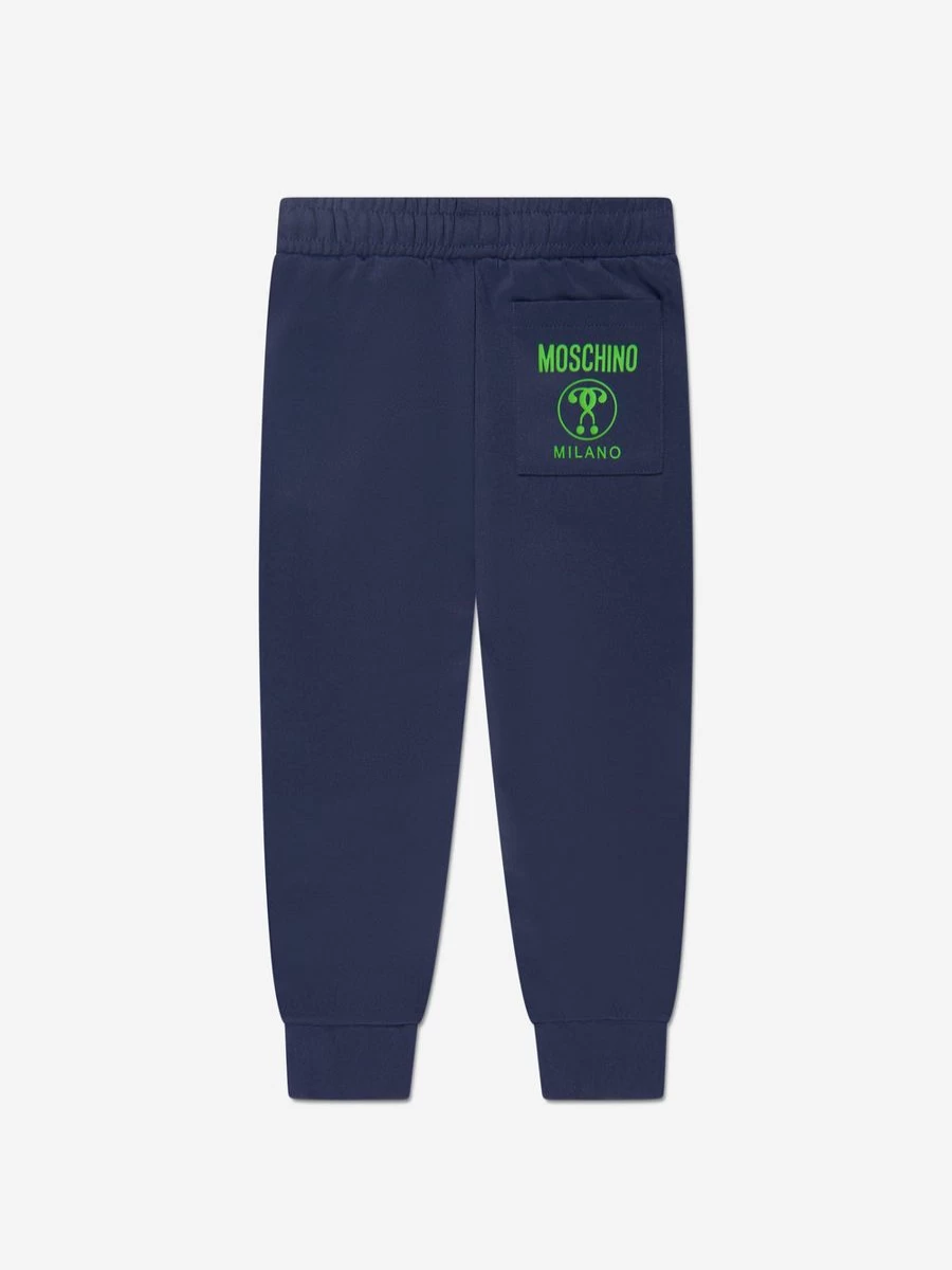 Moschino Kids Boys Navy Milano Logo Joggers Pants for Comfort and Style