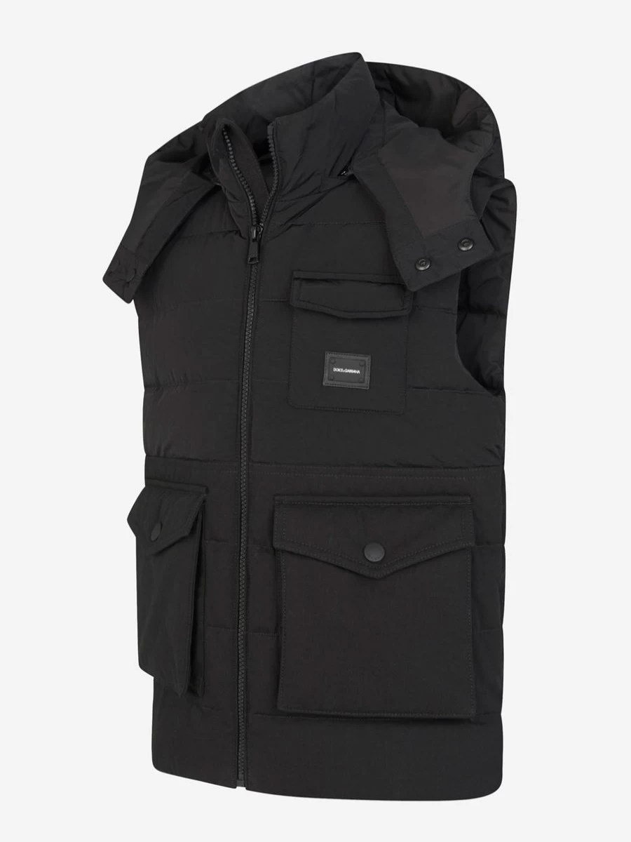 Dolce & Gabbana Kids Boys' Logo Padded Down Vest | Winter Gilet for Boys