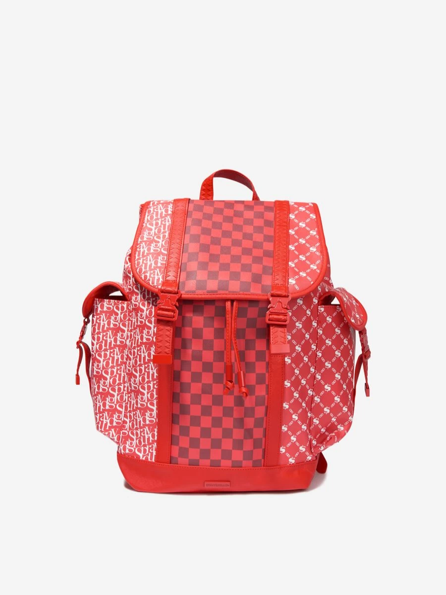 Sprayground Boys Red Monte Carlo Tri Split Backpack for Kids
