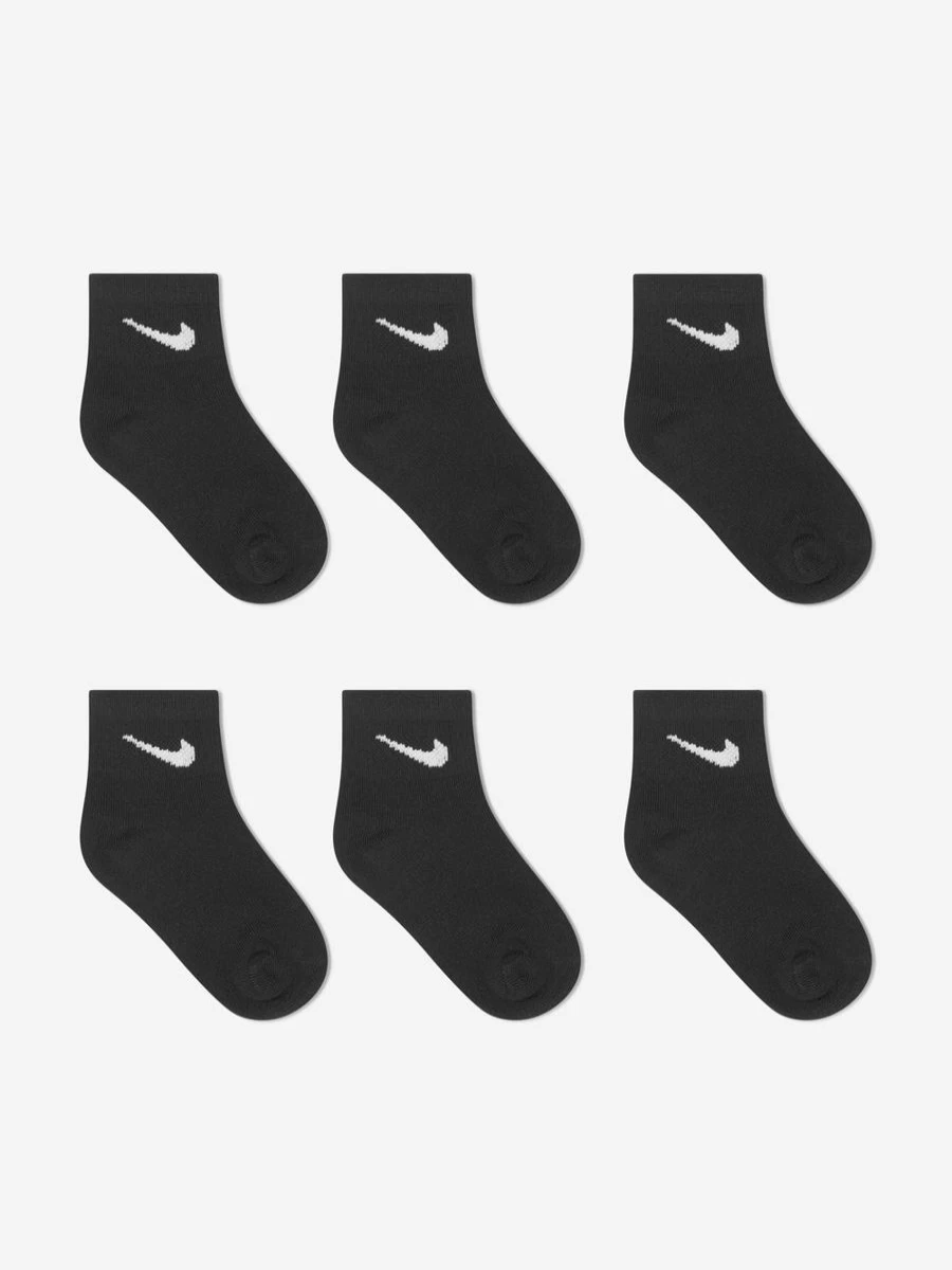Nike Boys' Black Colorful Pack Socks Set - 6-Pair Athletic Crew Socks for Kids