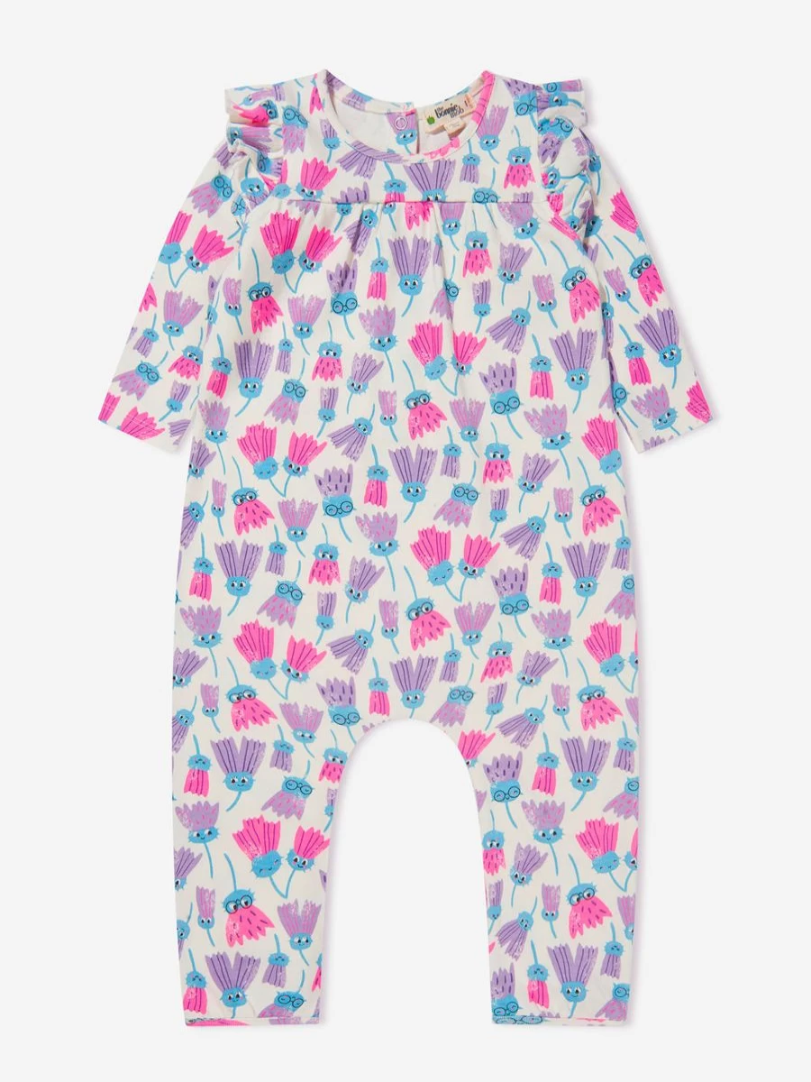 The Bonnie Mob Baby Girls Organic Cotton Lizzie Romper - Soft & Comfortable Playwear