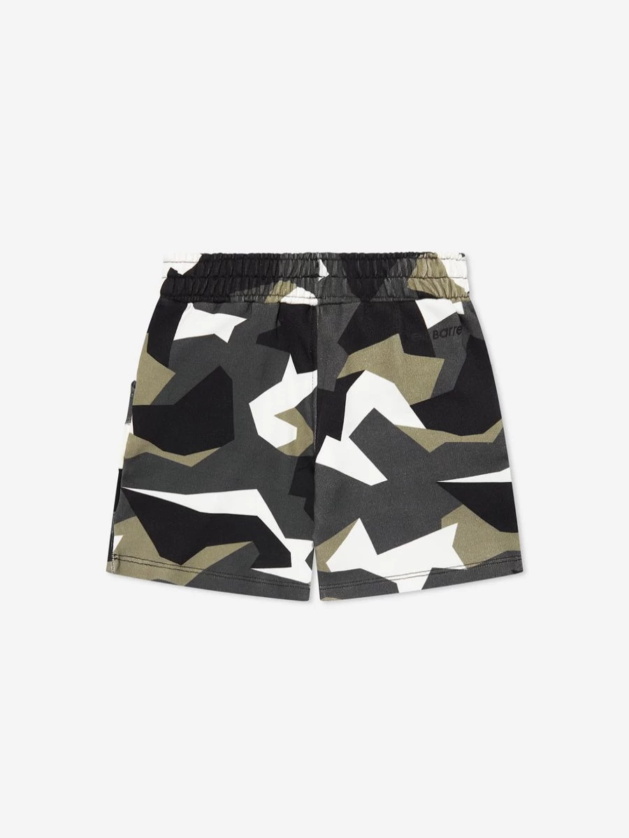 Neil Barrett Boys' Geometric Camo Grey Shorts – Premium Designer Casual Wear