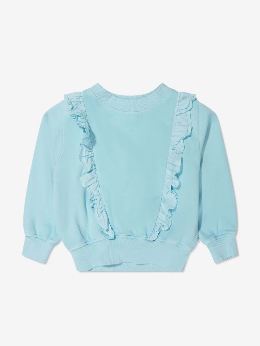 Molo Girls' Organic Cotton Ruffle Sweatshirt - Soft & Stylish Kids Pullover | Childsplay Clothing