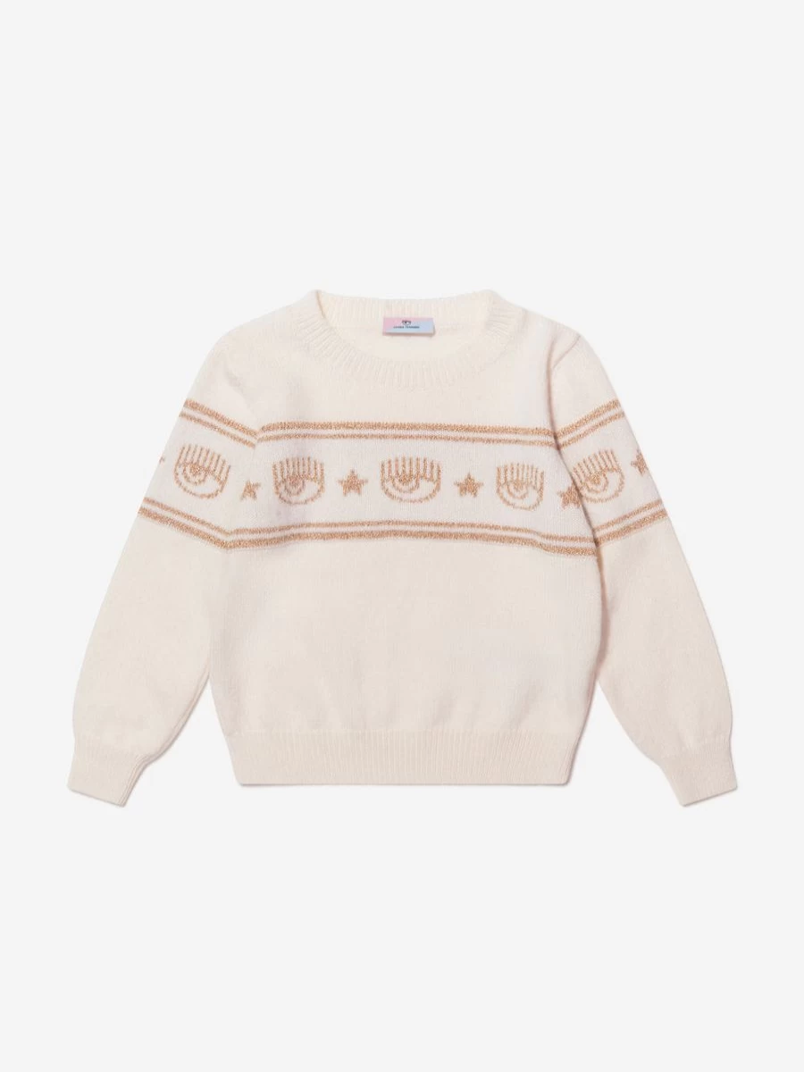 Chiara Ferragni Girls Knitted Logo Sweater | Kids Fashion Jumper