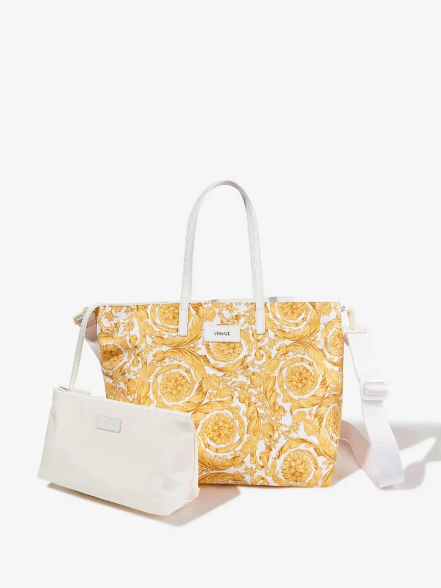 Versace Baby Barocco Gold Tote Changing Bag for Girls - Luxury Designer Diaper Bag