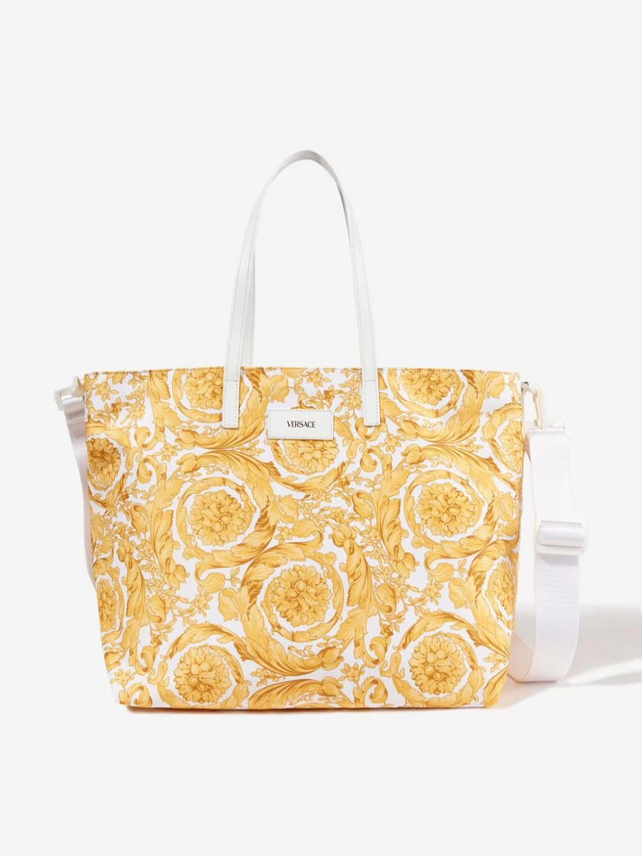 Versace Baby Barocco Gold Tote Changing Bag for Girls - Luxury Designer Diaper Bag