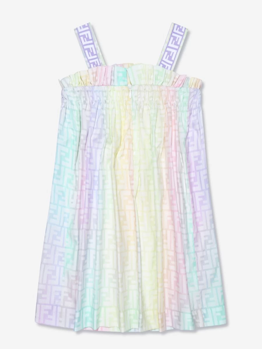 Fendi Kids Teen Girls Multicolored Sleeveless Metaverse Party Dress