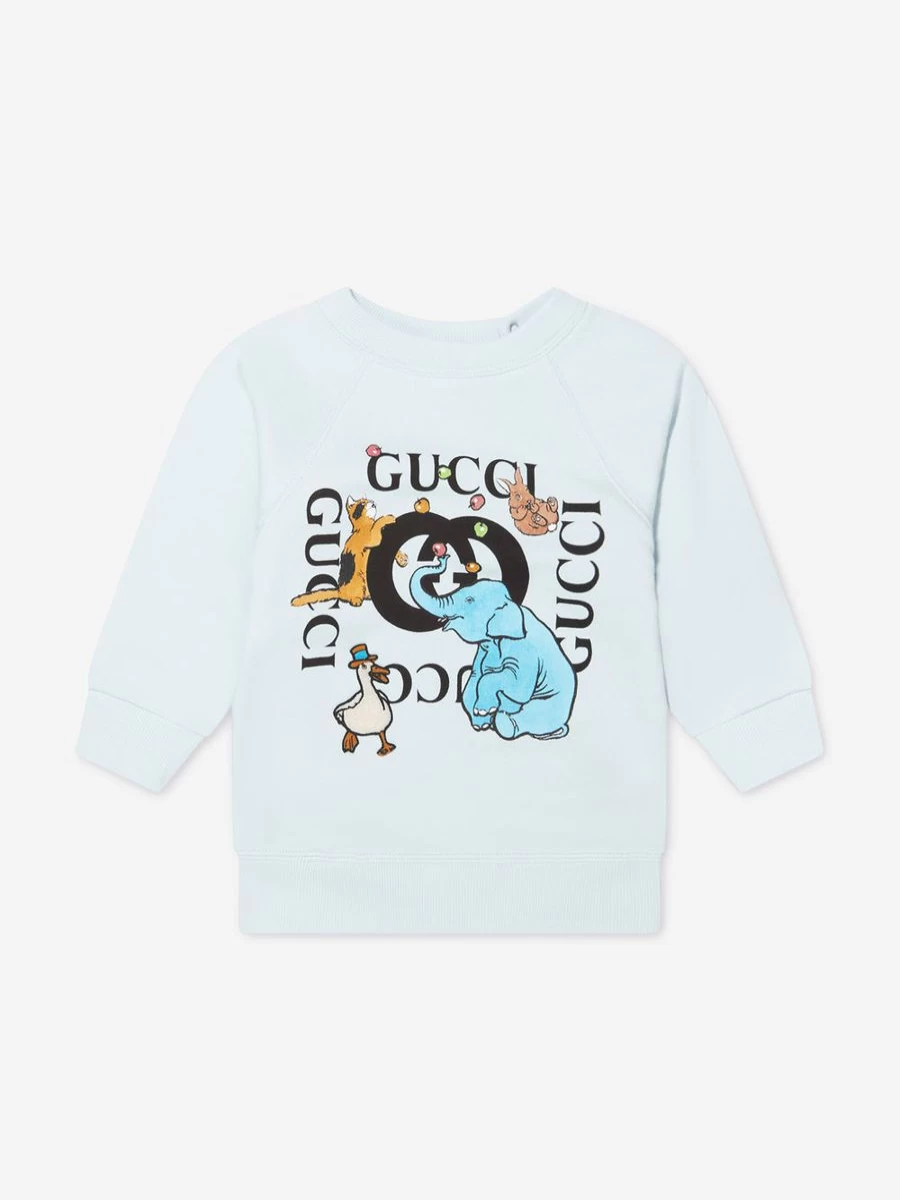 Gucci Kids Baby Blue Logo Sweatshirt for Infants