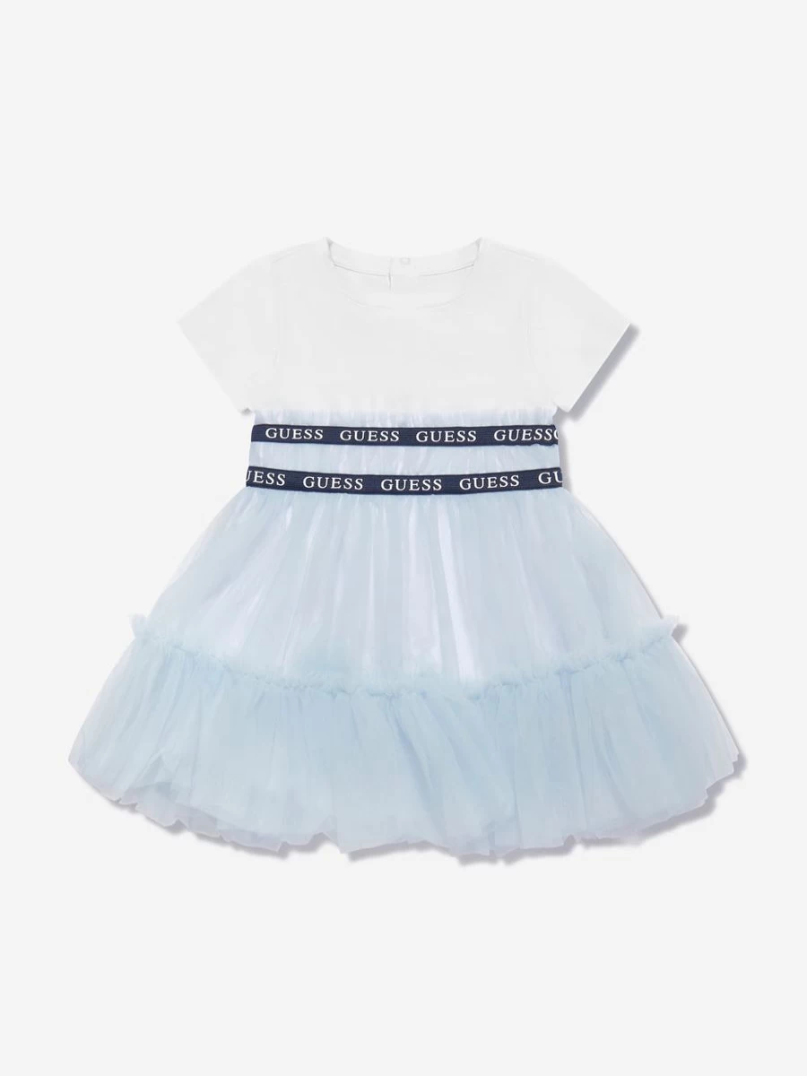 Guess Baby Girls White Dress with Bloomers - Adorable Outfit for Infants